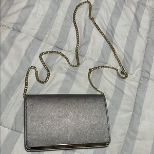 Mossimo Supply Co. Silver Clutch with Gold Chain
